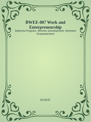 BWEE-007 Work and Enterpreneurship